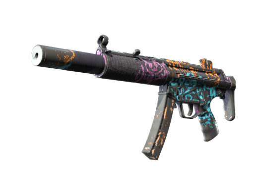 MP5-SD | Neon Squeezer | Battle-Scarred