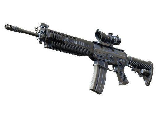 SG 553 | Night Camo | Battle-Scarred