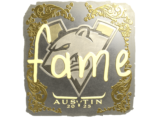 Sticker | fame | Austin 2025 | Gold