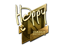 Sticker | Happy | Boston 2018 | Gold